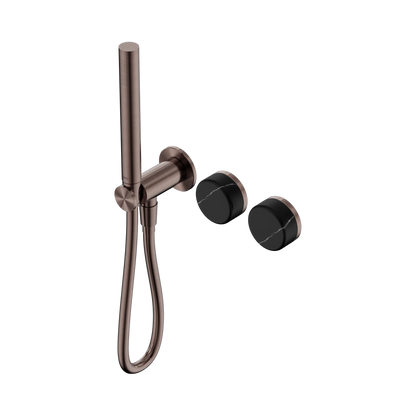 Serenity Progressive Shower System With Marquina Black Handle And Slim Shower Brushed Bronze
