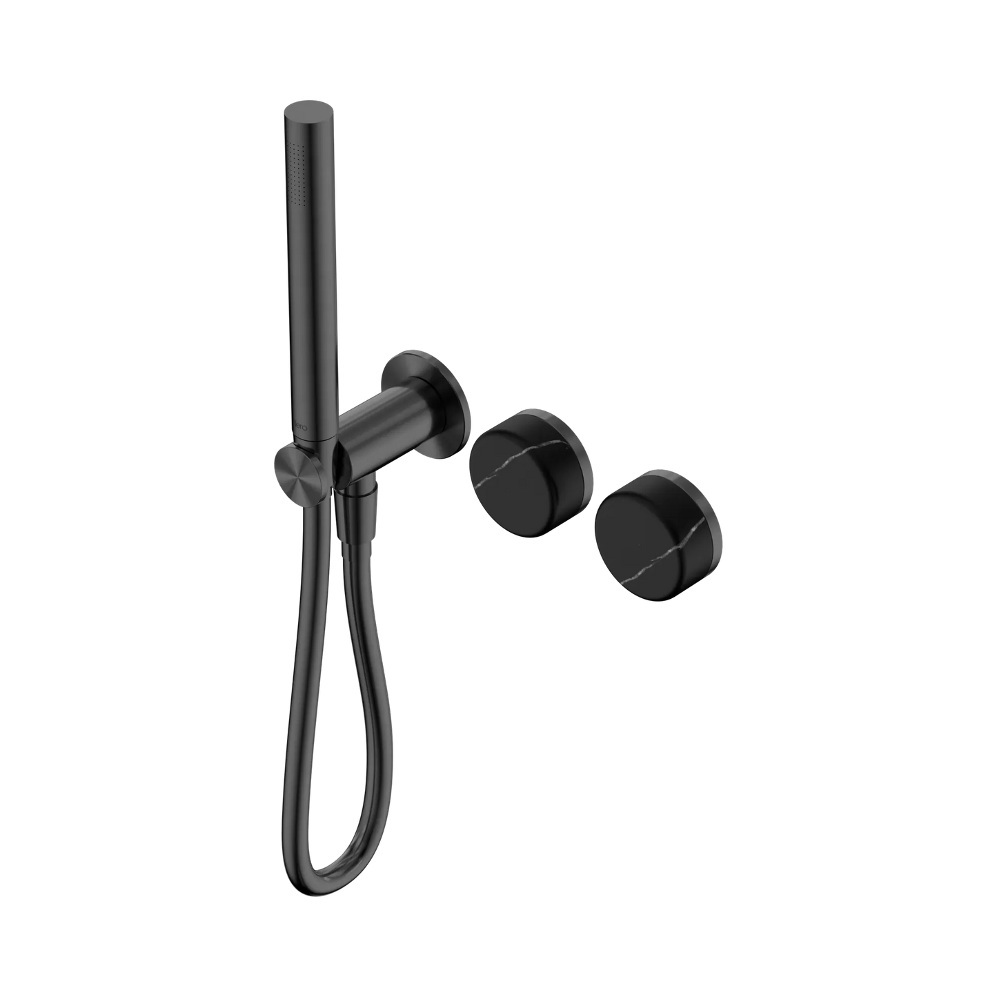 Serenity Progressive Shower System With Marquina Black Handle And Slim Shower Gun Metal