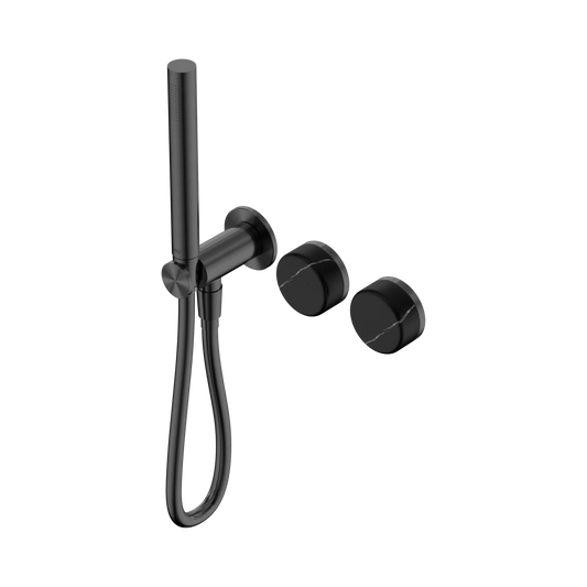 Serenity Progressive Shower System With Marquina Black Handle And Slim Shower Gun Metal