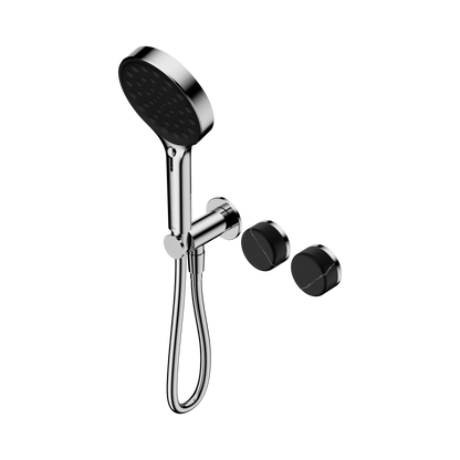 Serenity Progressive Shower System With Marquina Black Handle And Serenity Hand Shower Chrome