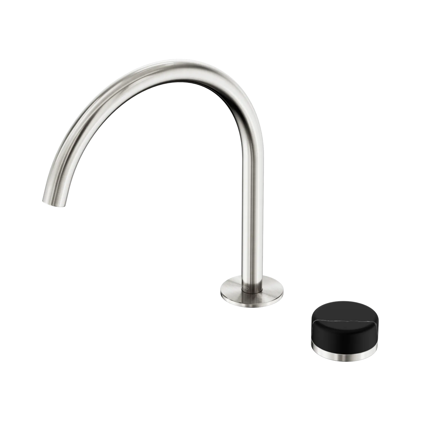 Serenity Progressive Bath/Kitchen Mixer Arc Spout With Marquina Black Handle Brushed Nickel