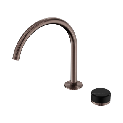 Serenity Progressive Bath/Kitchen Mixer Arc Spout With Marquina Black Handle Brushed Bronze