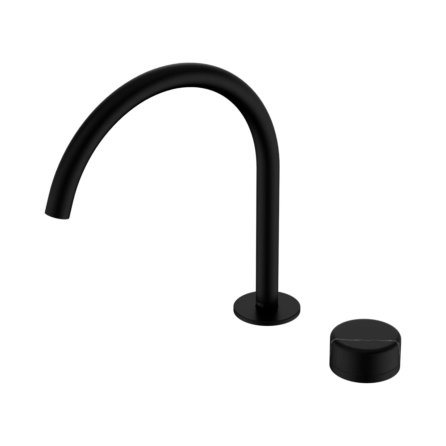 Serenity Progressive Bath/Kitchen Mixer Arc Spout With Marquina Black Handle Matte Black