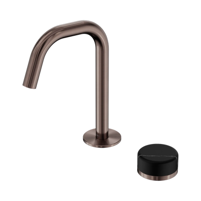 Serenity Progressive Basin Mixer Edge Spout With Marquina Black Handle Brushed Bronze