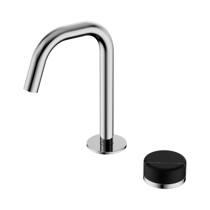 Serenity Progressive Basin Mixer Edge Spout With Marquina Black Handle Chrome