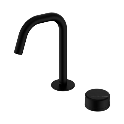 Serenity Progressive Basin Mixer Edge Spout With Marquina Black Handle Matte Black