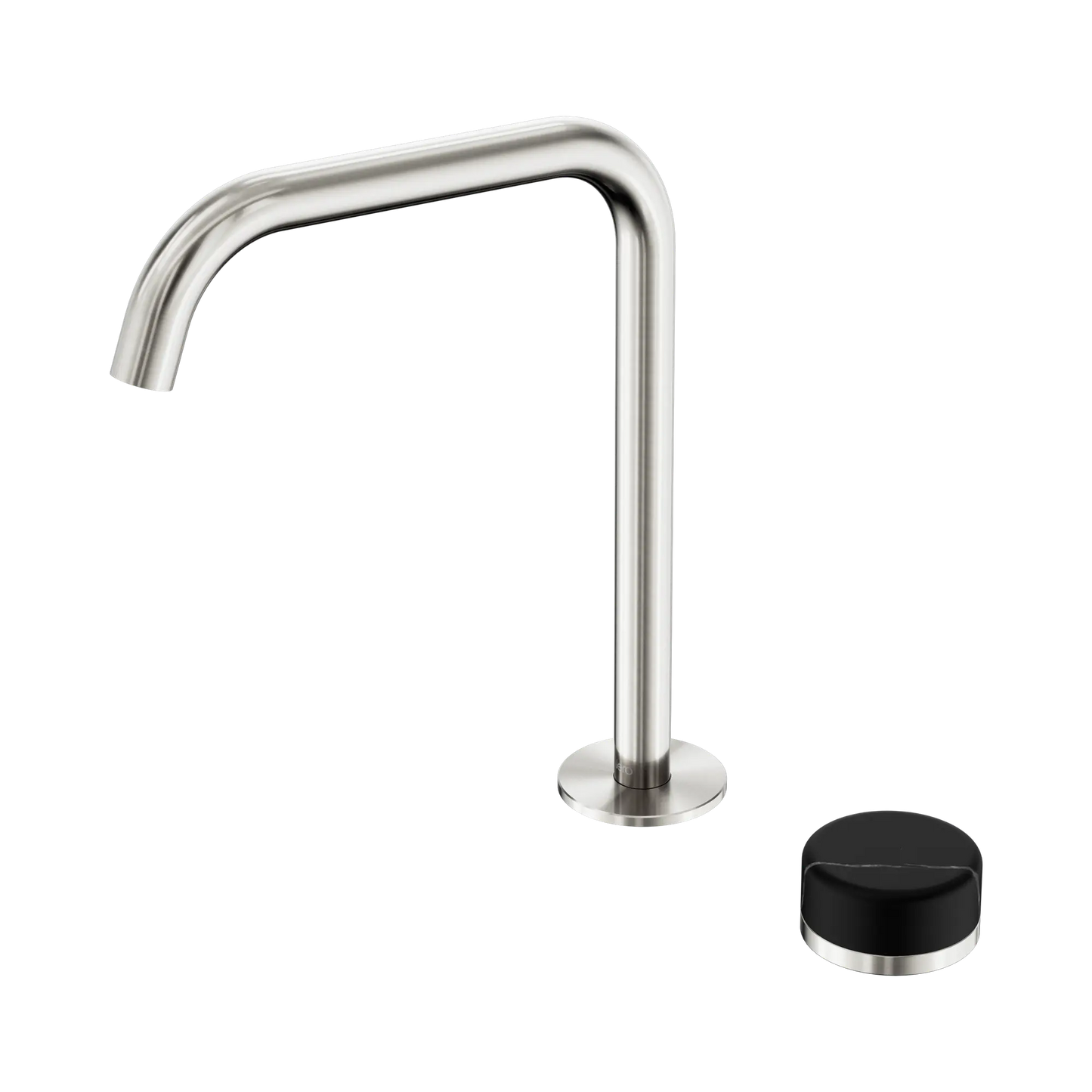 Serenity Progressive Bath/Kitchen Mixer Edge Spout With Marquina Black Handle Brushed Nickel