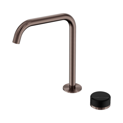 Serenity Progressive Bath/Kitchen Mixer Edge Spout With Marquina Black Handle Brushed Bronze