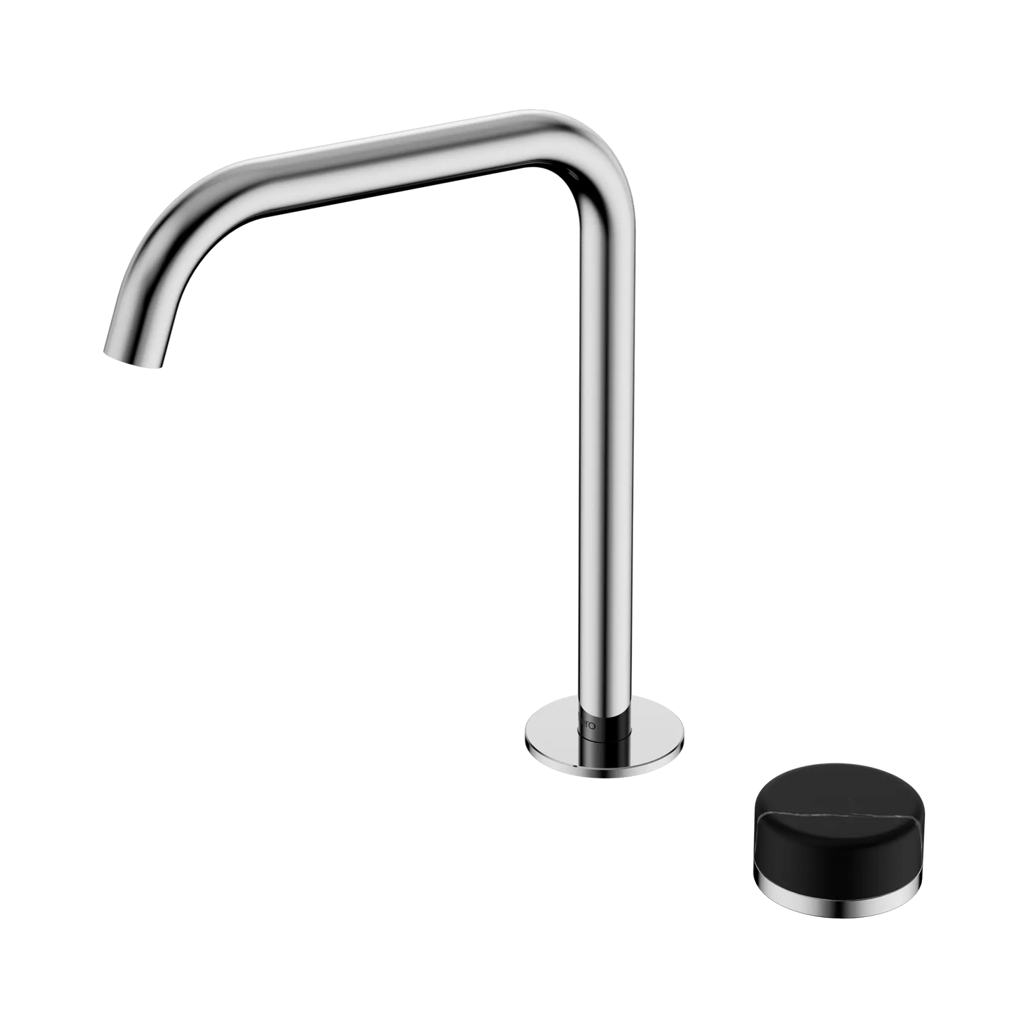 Serenity Progressive Bath/Kitchen Mixer Edge Spout With Marquina Black Handle Chrome