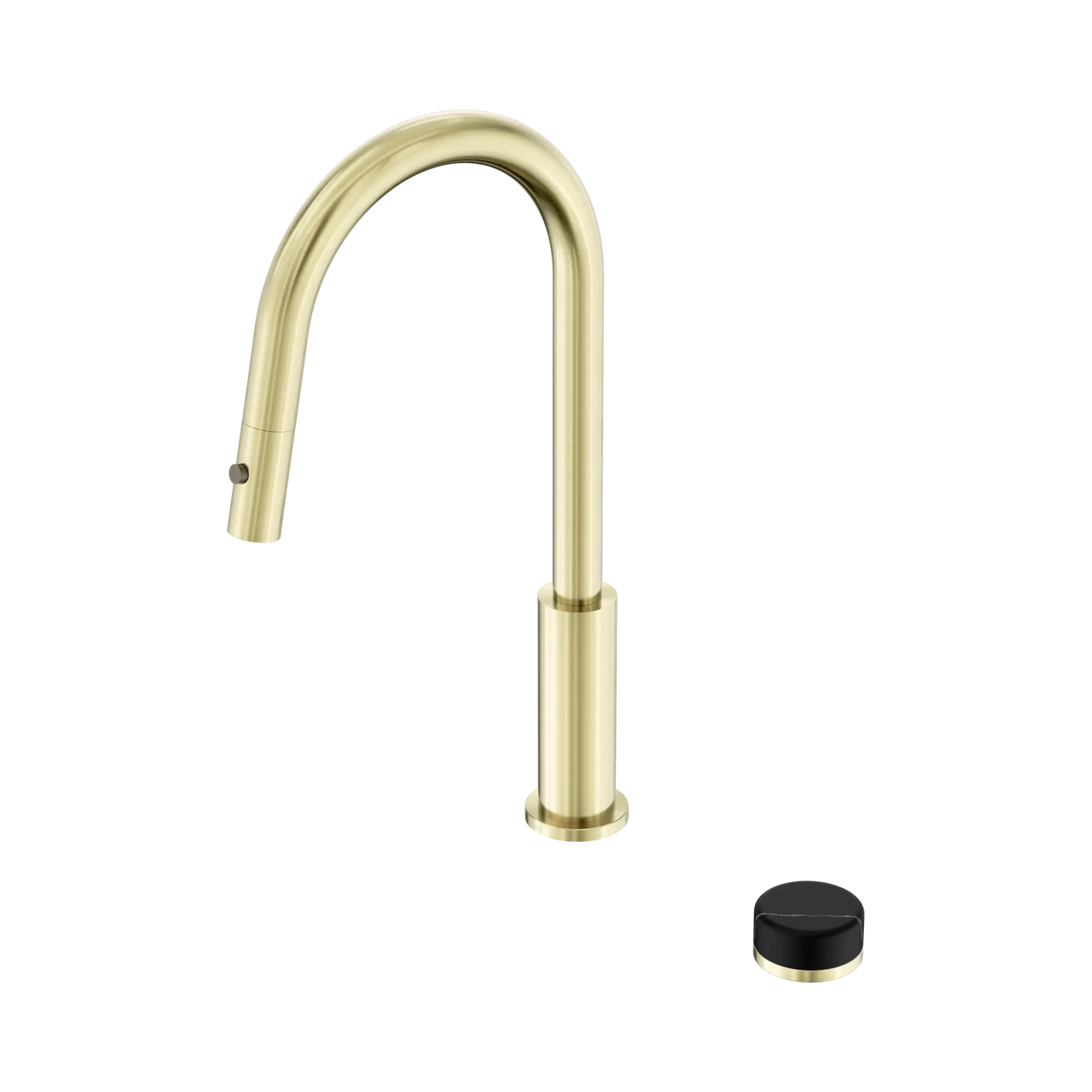 Nero Serenity Progressive Pull Out kitchen Mixer Set With Marquina Black Handle Brushed Gold