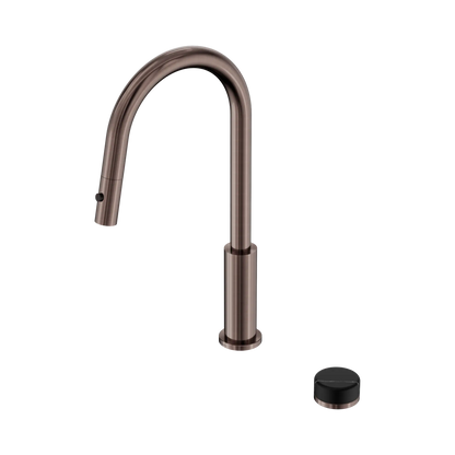 Nero Serenity Progressive Pull Out kitchen Mixer Set With Marquina Black Handle Brushed Bronze