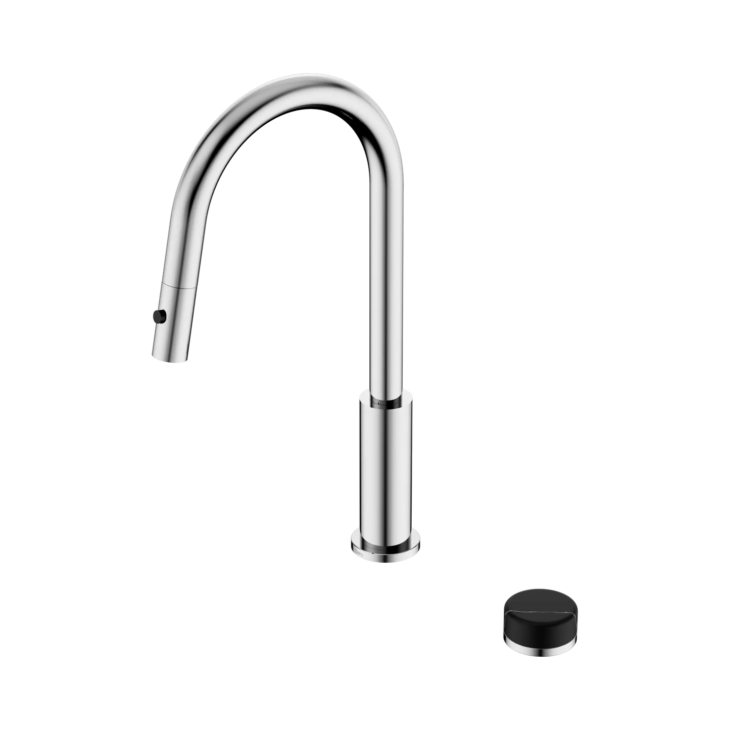Nero Serenity Progressive Pull Out kitchen Mixer Set With Marquina Black Handle Chrome