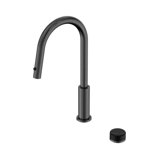 Nero Serenity Progressive Pull Out kitchen Mixer Set With Marquina Black Handle Gun Metal