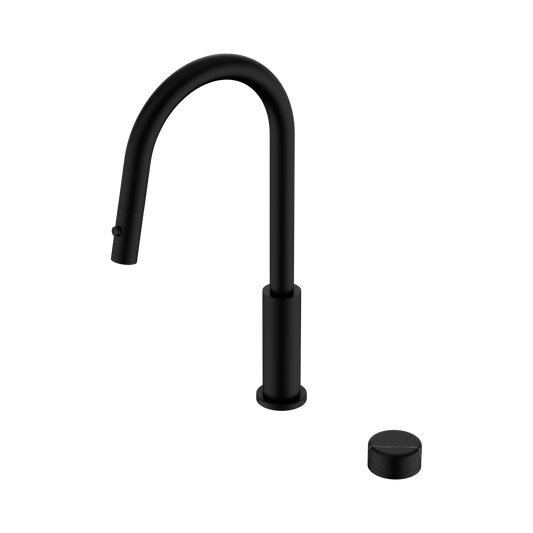 Nero Serenity Progressive Pull Out kitchen Mixer Set With Marquina Black Handle Matte Black