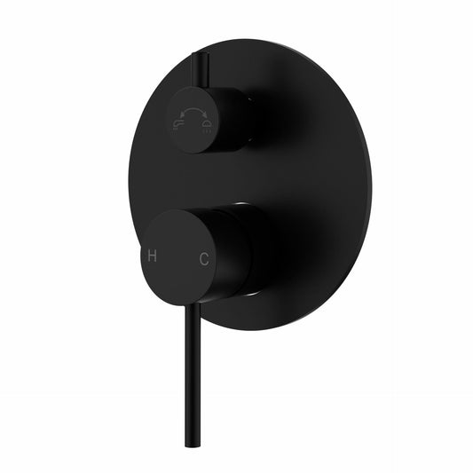 Otus Slimline Stainless Steel Wall Diverter Mixer Trim Kits - Matt Black