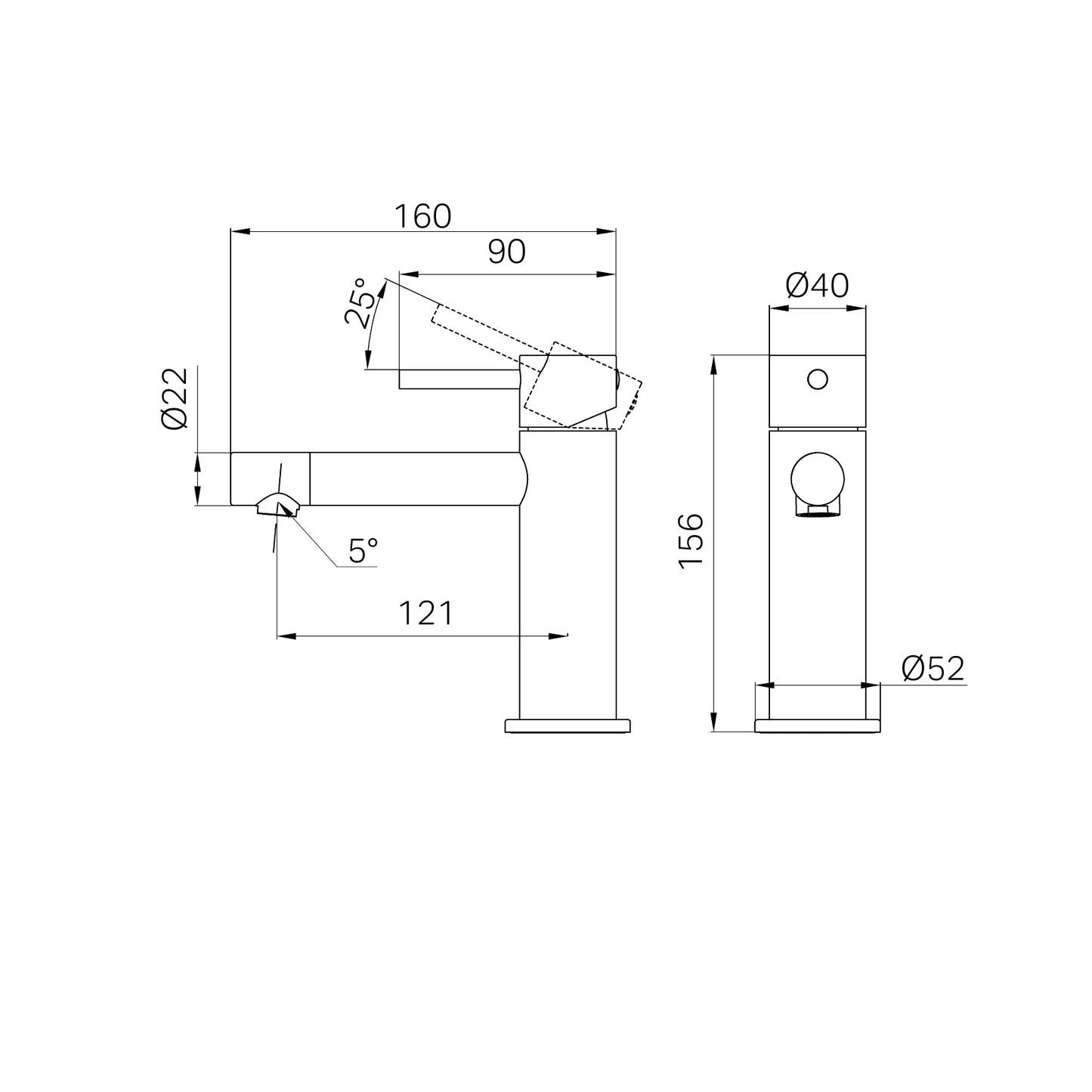 Dolce II Basin Mixer Gun Metal