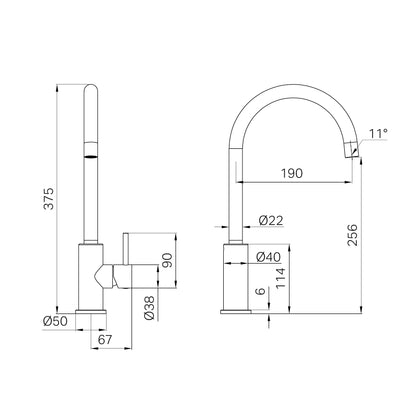 Nero Dolce II Sink Mixer Brushed Nickel