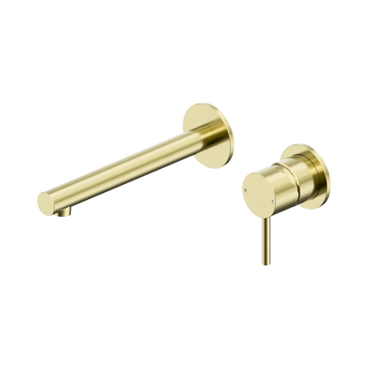 Nero Dolce II Wall Basin/Bath Mixer Separate Back Plate Brushed Gold