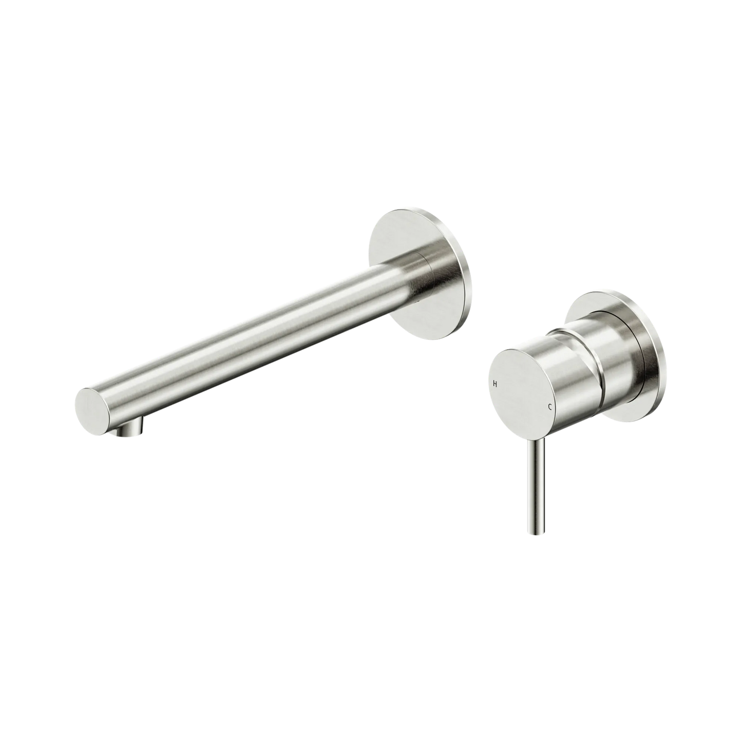 Dolce II Wall Basin/Bath Mixer Separate Back Plate Brushed Nickel