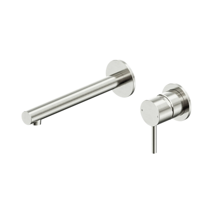 Dolce II Wall Basin/Bath Mixer Separate Back Plate Brushed Nickel