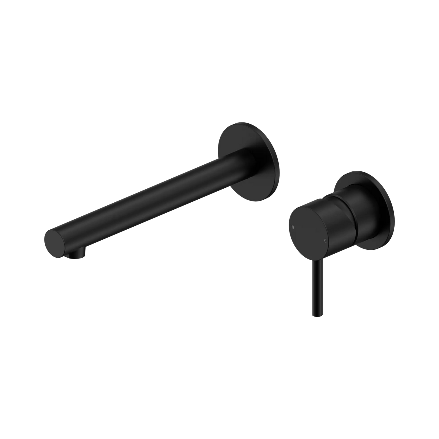 Dolce II Wall Basin/Bath Mixer Separate Back Plate Matte Black