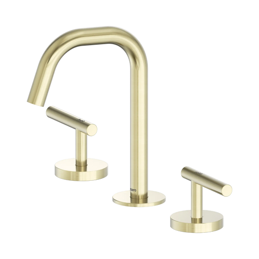 Nero Mecca Lever Basin Set Edge Spout Brushed Gold