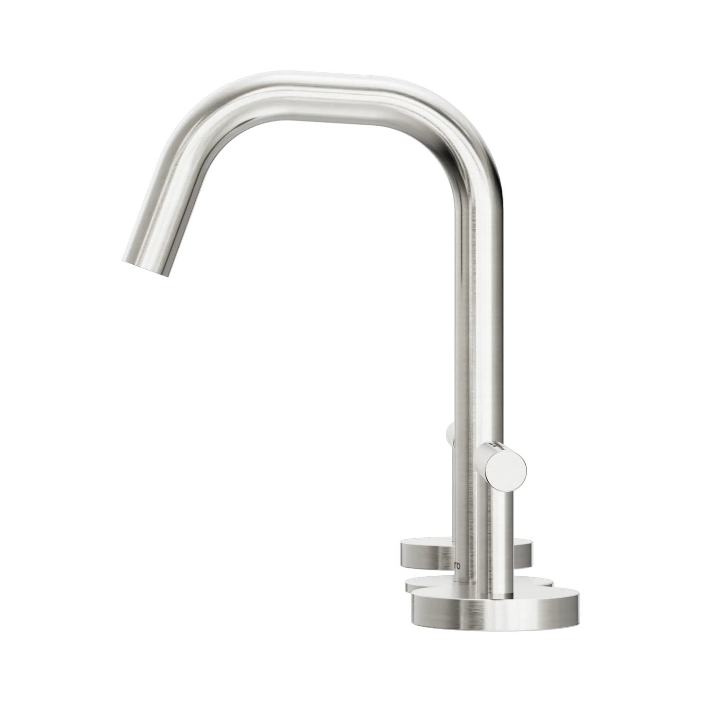 Mecca Lever Basin Set Edge Spout Brushed Nickel