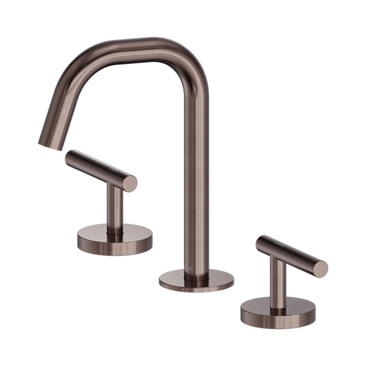 Mecca Lever Basin Set Edge Spout Brushed Bronze