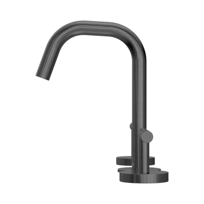 Mecca Lever Basin Set Edge Spout Gun Metal