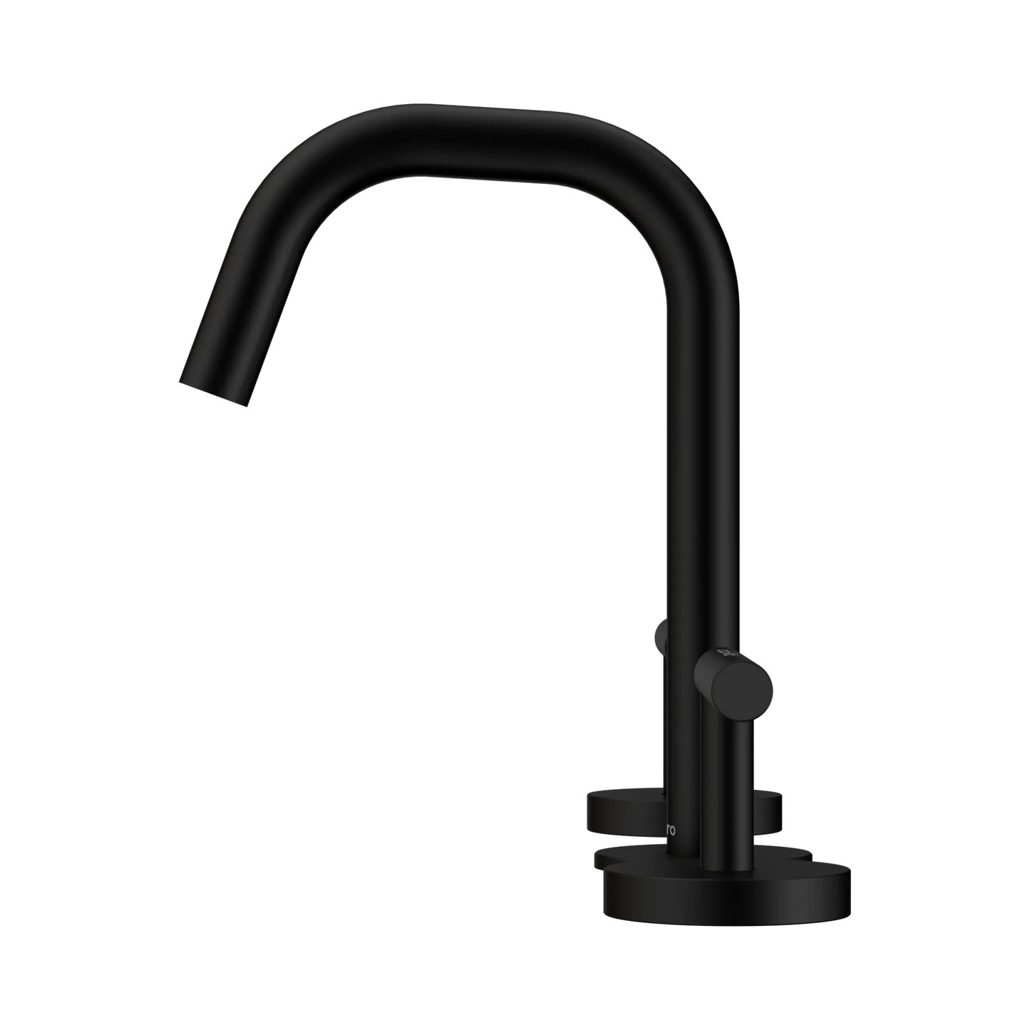 Mecca Lever Basin Set Edge Spout Matte Black