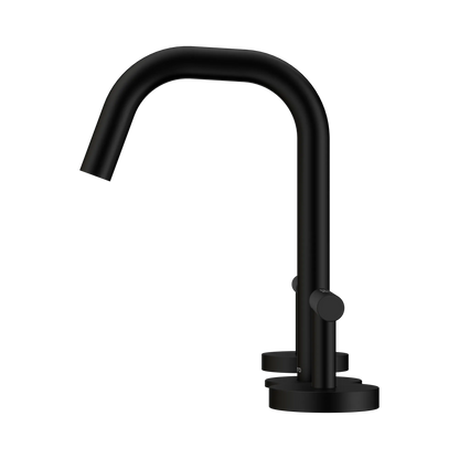 Mecca Lever Basin Set Edge Spout Matte Black