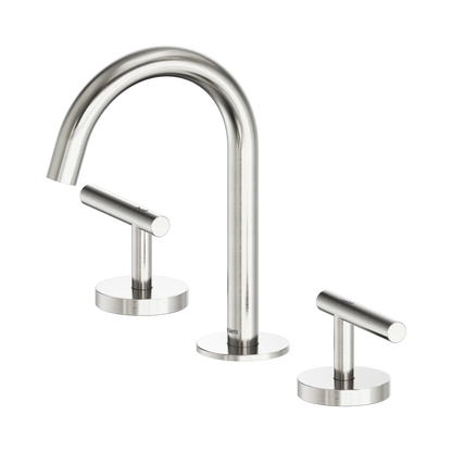 Mecca Lever Basin Set Arc Spout Brushed Nickel