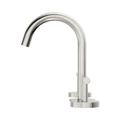 Mecca Lever Basin Set Arc Spout Brushed Nickel