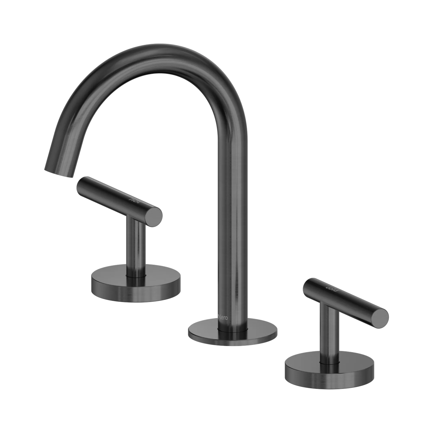 Mecca Lever Basin Set Arc Spout Gun Metal