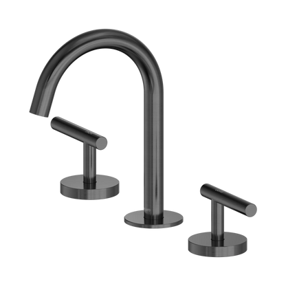 Mecca Lever Basin Set Arc Spout Gun Metal
