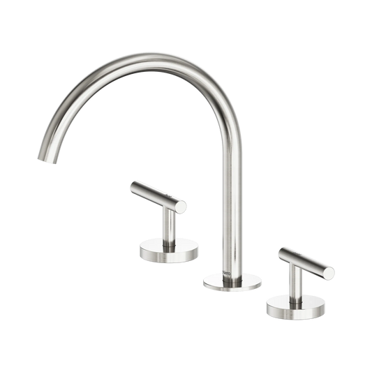 Mecca Lever Bath/Kitchen Set Arc Spout Brushed Nickel