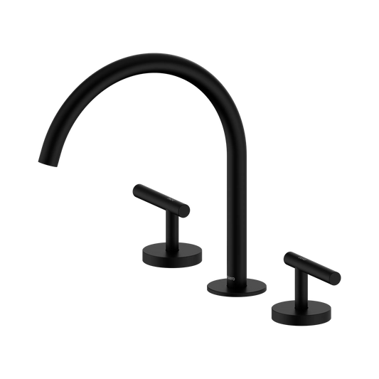 Mecca Lever Bath/Kitchen Set Arc Spout Matte Black