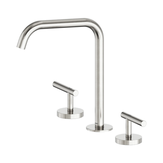 Mecca Lever Bath/Kitchen Set Edge Spout Brushed Nickel