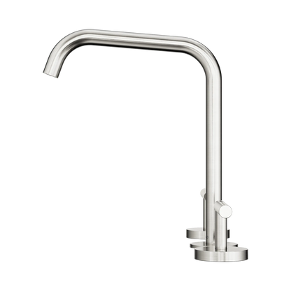 Mecca Lever Bath/Kitchen Set Edge Spout Brushed Nickel