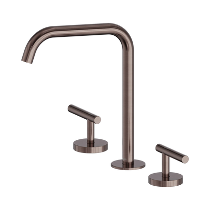 Mecca Lever Bath/Kitchen Set Edge Spout Brushed Bronze