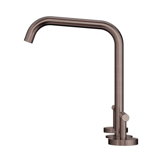 Mecca Lever Bath/Kitchen Set Edge Spout Brushed Bronze