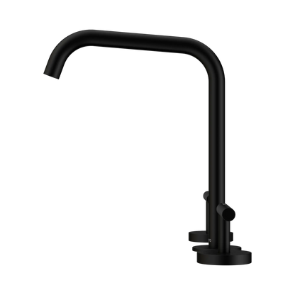 Mecca Lever Bath/Kitchen Set Edge Spout Matte Black