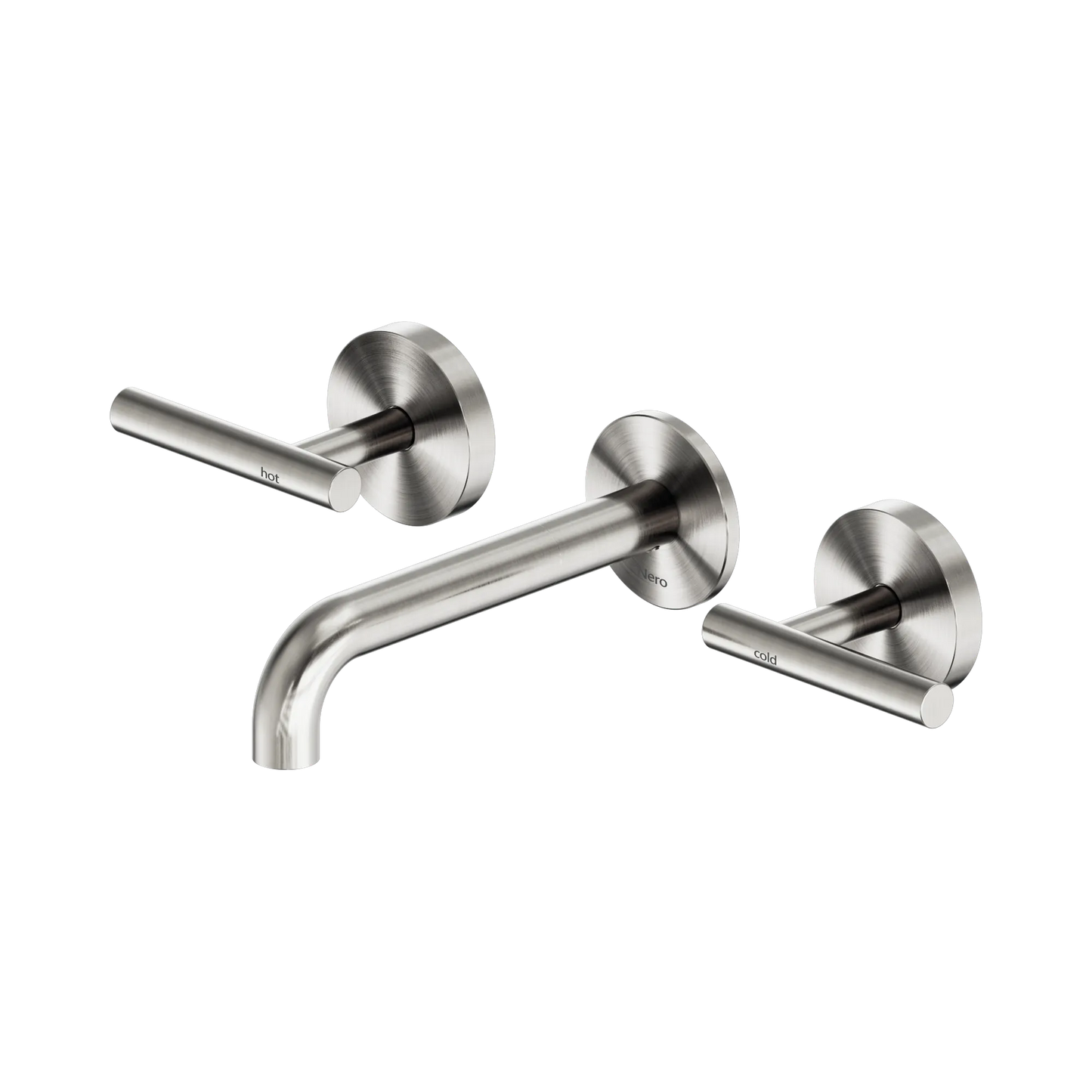 Mecca Lever Wall Basin/Bath Set 160mm Spout Brushed Nickel