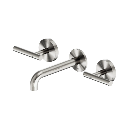 Mecca Lever Wall Basin/Bath Set 160mm Spout Brushed Nickel