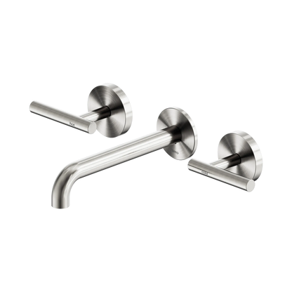 Mecca Lever Wall Basin/Bath Set 185mm Spout Brushed Nickel