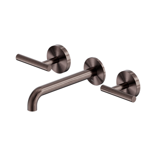 Mecca Lever Wall Basin/Bath Set 185mm Spout Brushed Bronze
