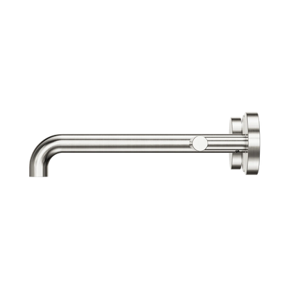 Mecca Lever Wall Basin/Bath Set 220mm Spout Brushed Nickel