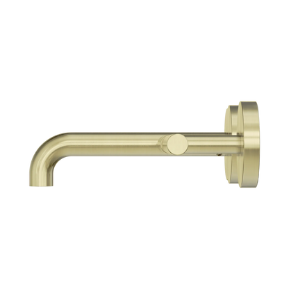 Nero Mecca Lever Wall Basin/Bath Set 160mm Offset Spout Brushed Gold