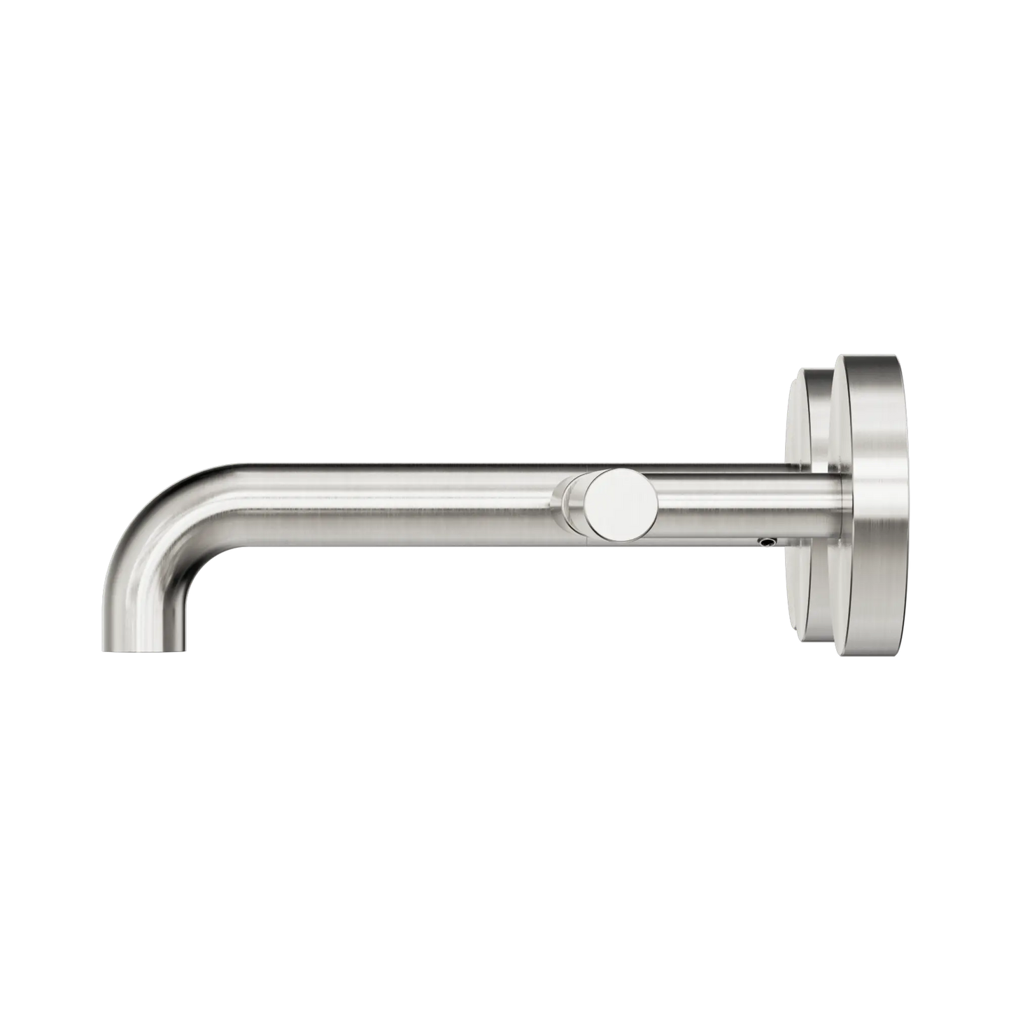 Nero Mecca Lever Wall Basin/Bath Set 160mm Offset Spout Brushed Nickel