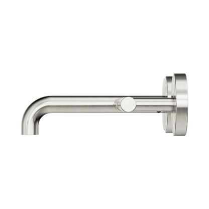 Nero Mecca Lever Wall Basin/Bath Set 160mm Offset Spout Brushed Nickel